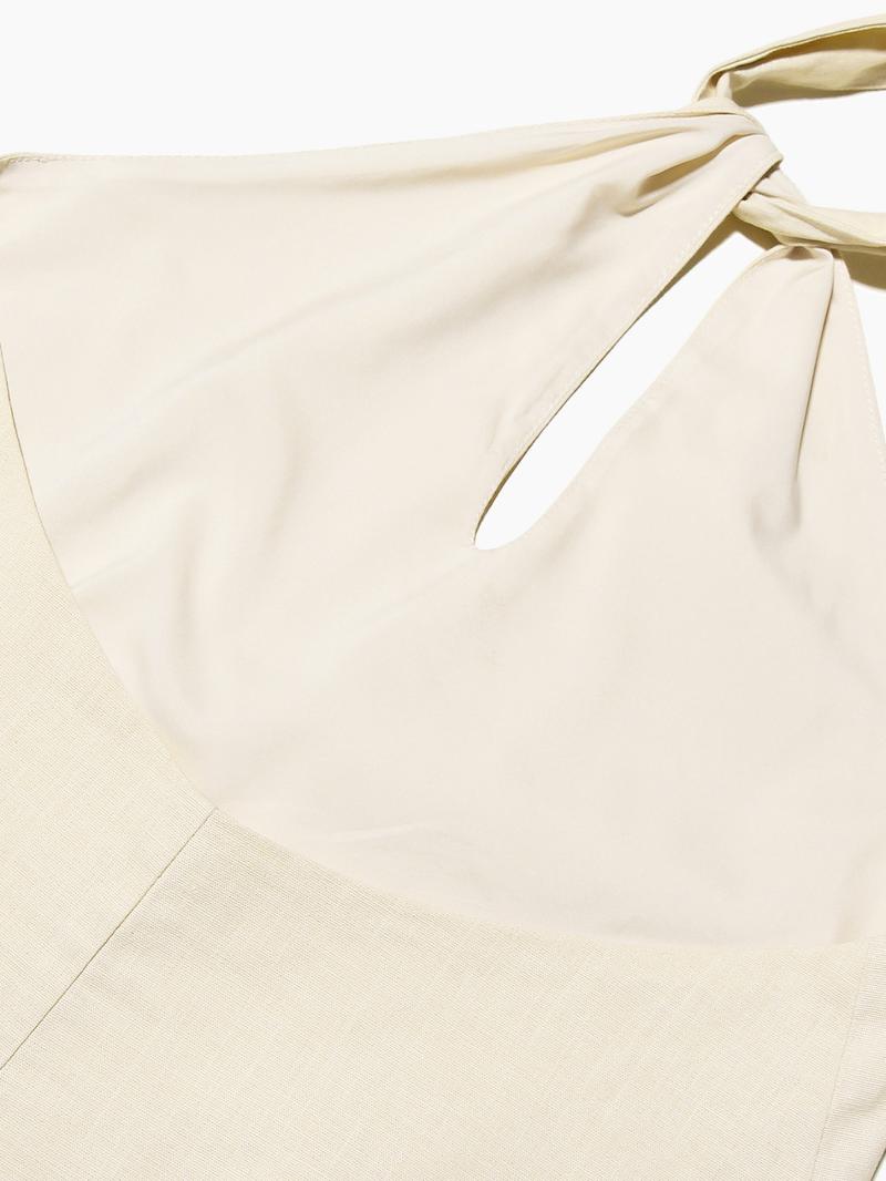 Women's Solid Color Halter Neck Dress, Casual Sleeveless Dress for Summer, Ladies Clothes for Beach Holiday Vacation