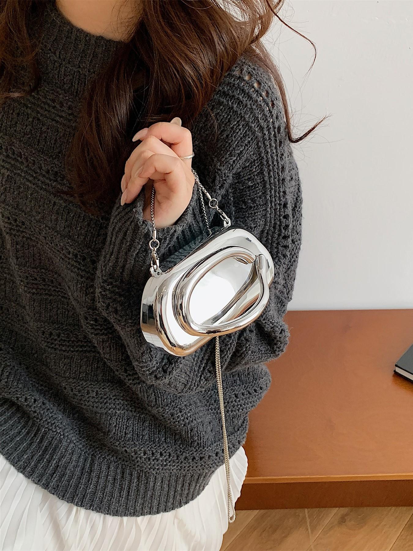 2025 New Acrylic Mirror Red Bag | Retro Luxury Shell Shaped Evening Party Crossbody Bag for Women Vintage Chic Purse