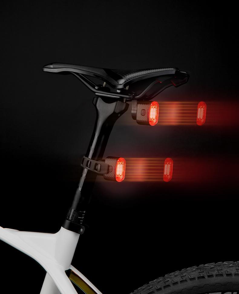 ROCKBROS Bike Tail Light Q2 LED Light Waterproof Memory Function Bicycle Rear Light Ultralight 5 Modes ABS Back Safety Taillight Bike Accessories