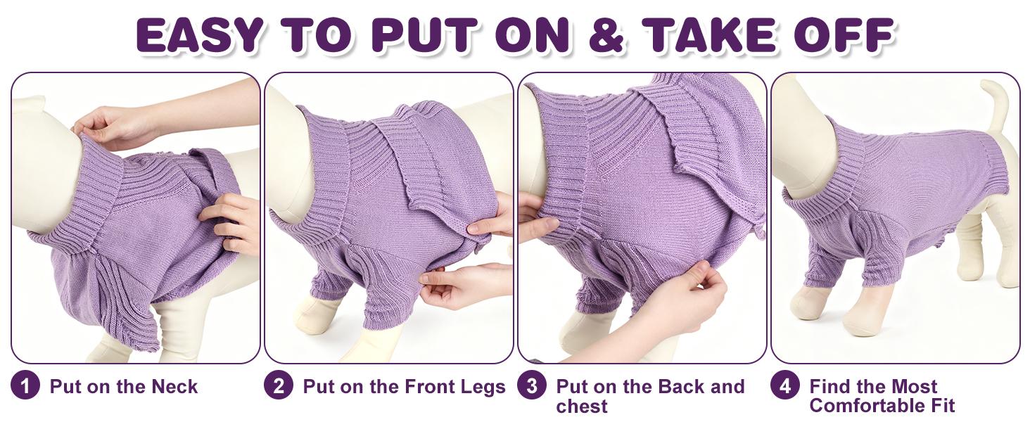 Classic Turtleneck Dog Sweater - Thick Double-Knit Collar for Extra Warmth. Available in Small, Medium & Large. Thermal Winter Pullover for Indoor/Outdoor Wear, Perfect Cold Weather Coat