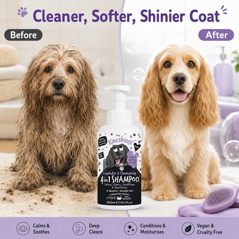 Kineshinex Pet Dog Cat Whitening Shampoo, Gentle Cleansing Formula, Safe for Dogs & Cats, Ideal for Daily Bath Time, Easy to Use