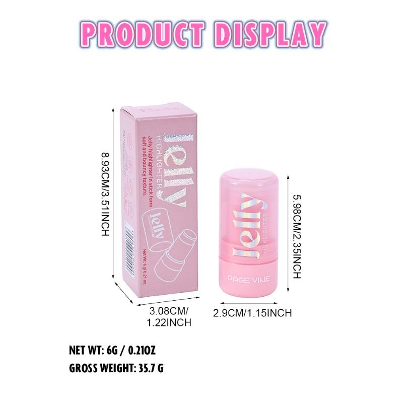 PAGE VINE Popular Water Gloss Jelly Highlight Eyeshadow Stick Super Shiny Multi-color Eyeshadow Highlight Stick Makeup