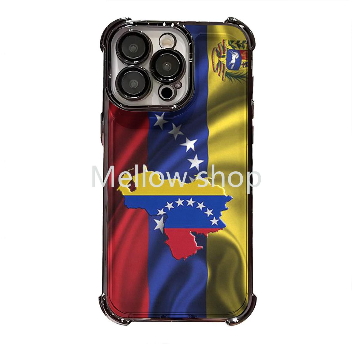 Venezuelan National Flag Country Map Cultural Landscape Folk Element Collage Montage Phone Case with Full Lens Protection for iPhone 17/16/15/14/13/12/11 Pro Max/Pro/Plus & Samsung S23/S24/S25/S26 Ultra/Plus,Durable Anti-Drop Case for South America Travel