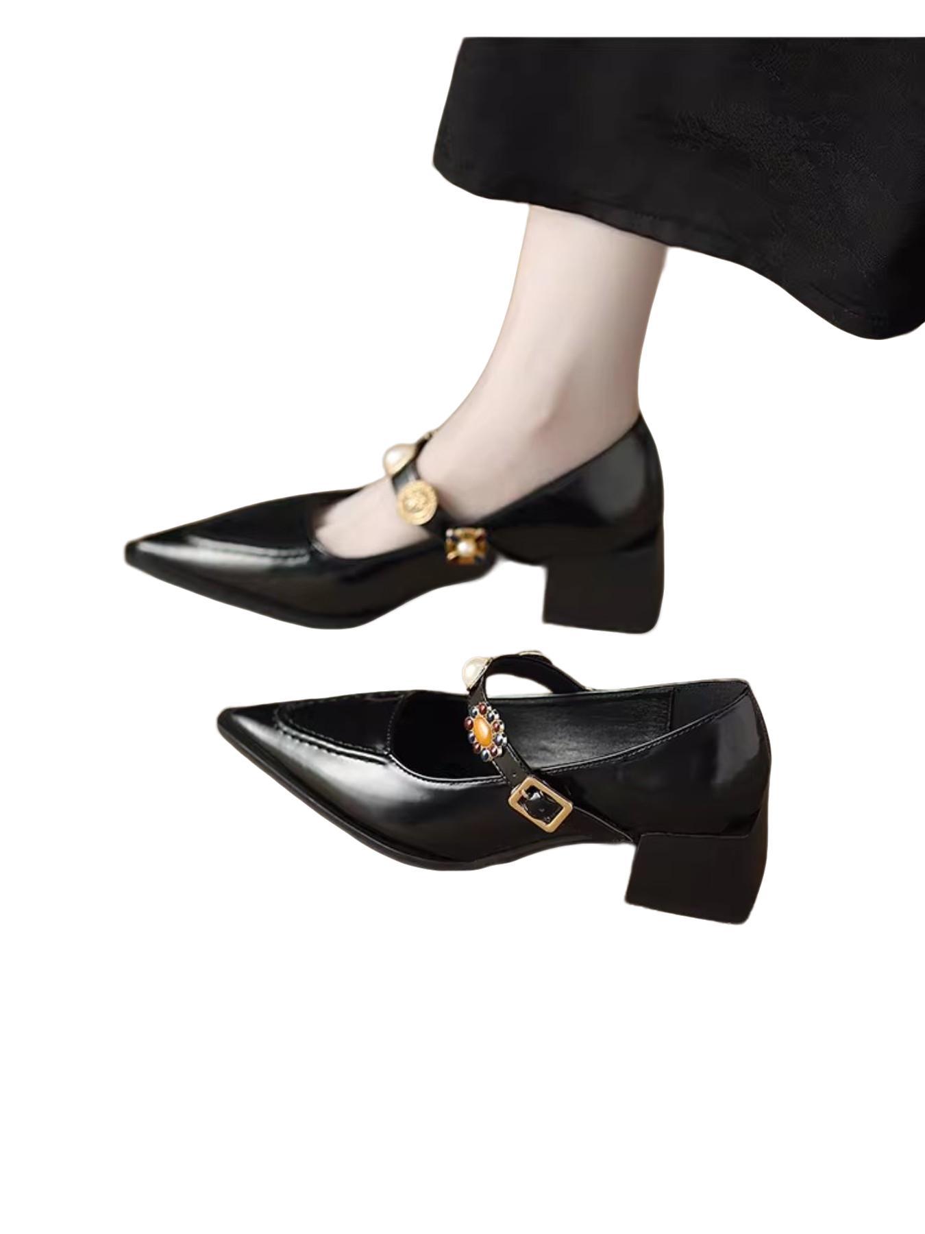 Vintage Square Toe Low Heel Boots, 5cm High Heel Coffee Color, Perfect for Office and Dinner Parties, Fashion Casual Flat Shoes