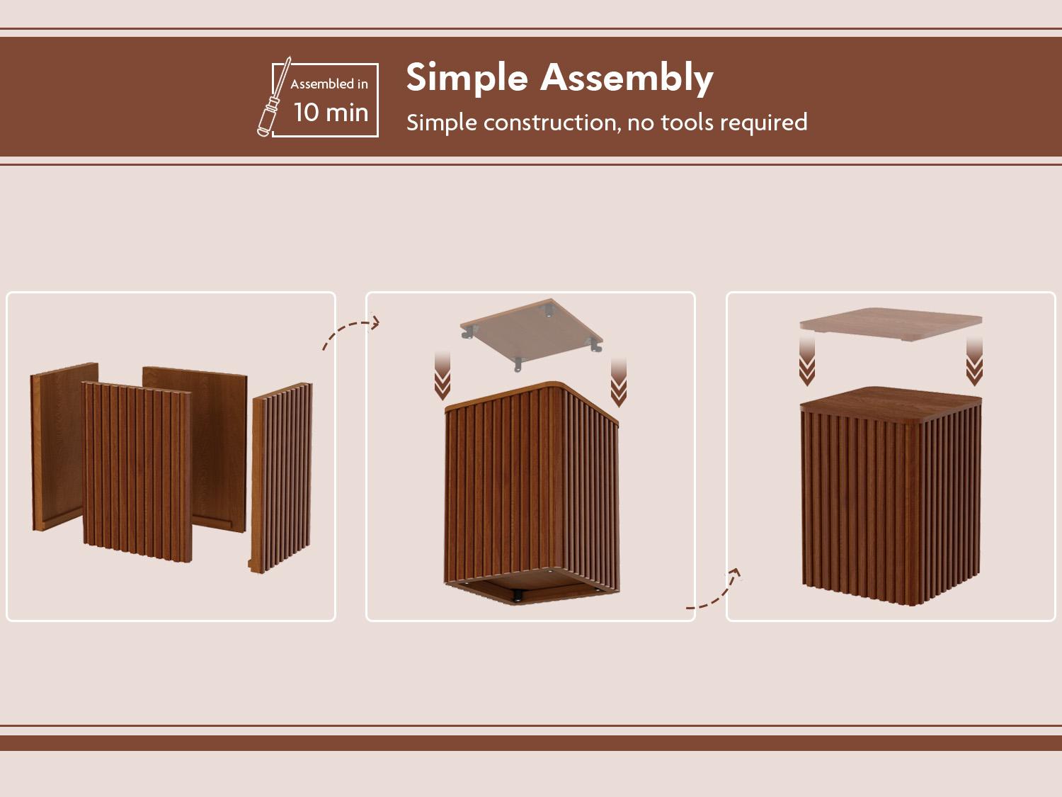 PieDle Furniture Modern Farmhouse Small Square Fluted Accent Table with Storage, Solid Wood Veneer Top, Ideal for Living Room by Couch PieDle Furniture Modern Farmhouse Small Square Fluted Accent Table with Storage, Solid Wood Veneer Top, Ideal for Living Room by Couch