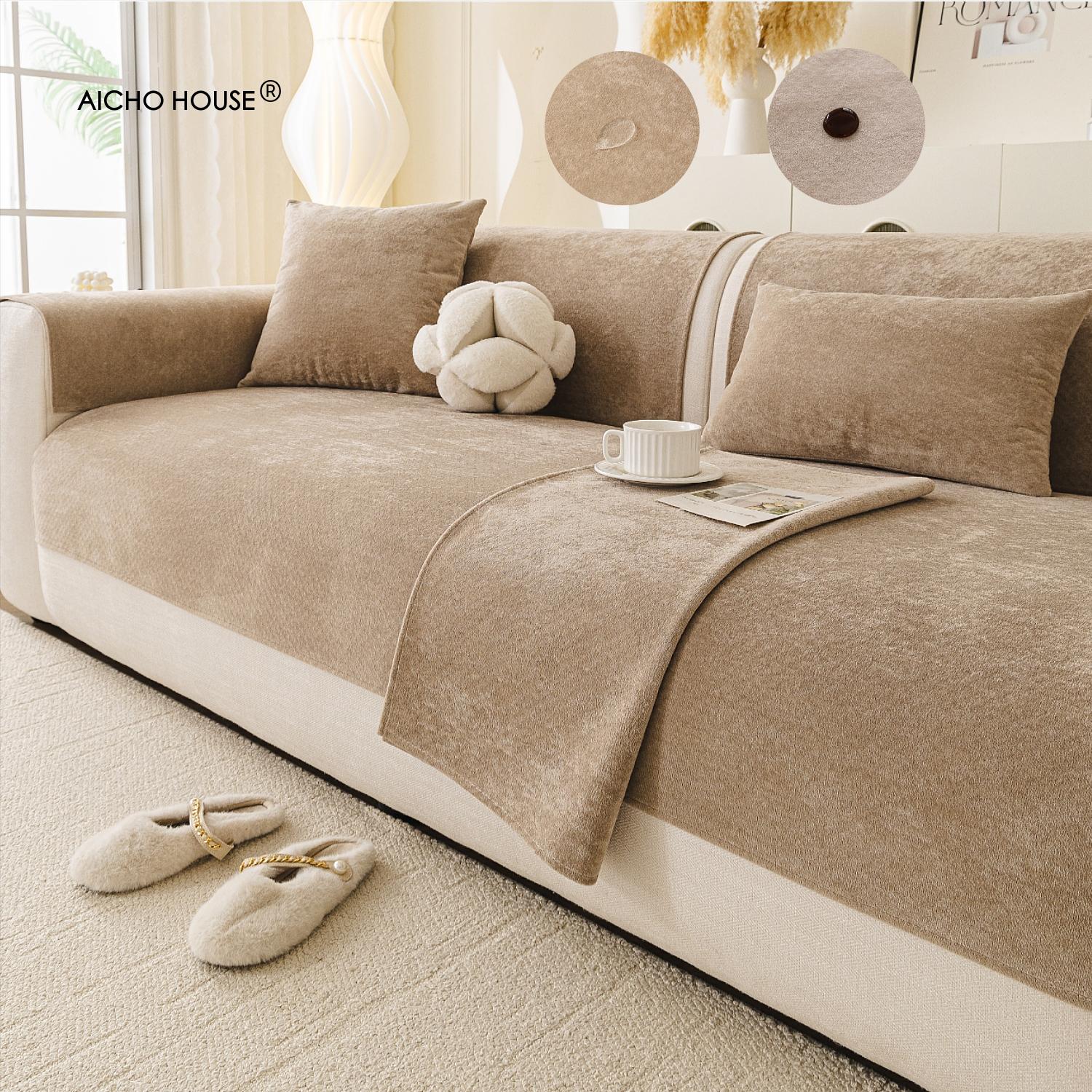 1pc Waterproof Sofa Pad, Soft Cloud-Like Fabric, Machine & Hand Washable, Reusable, All-Season, Fits Single to Five-Seater Sofas