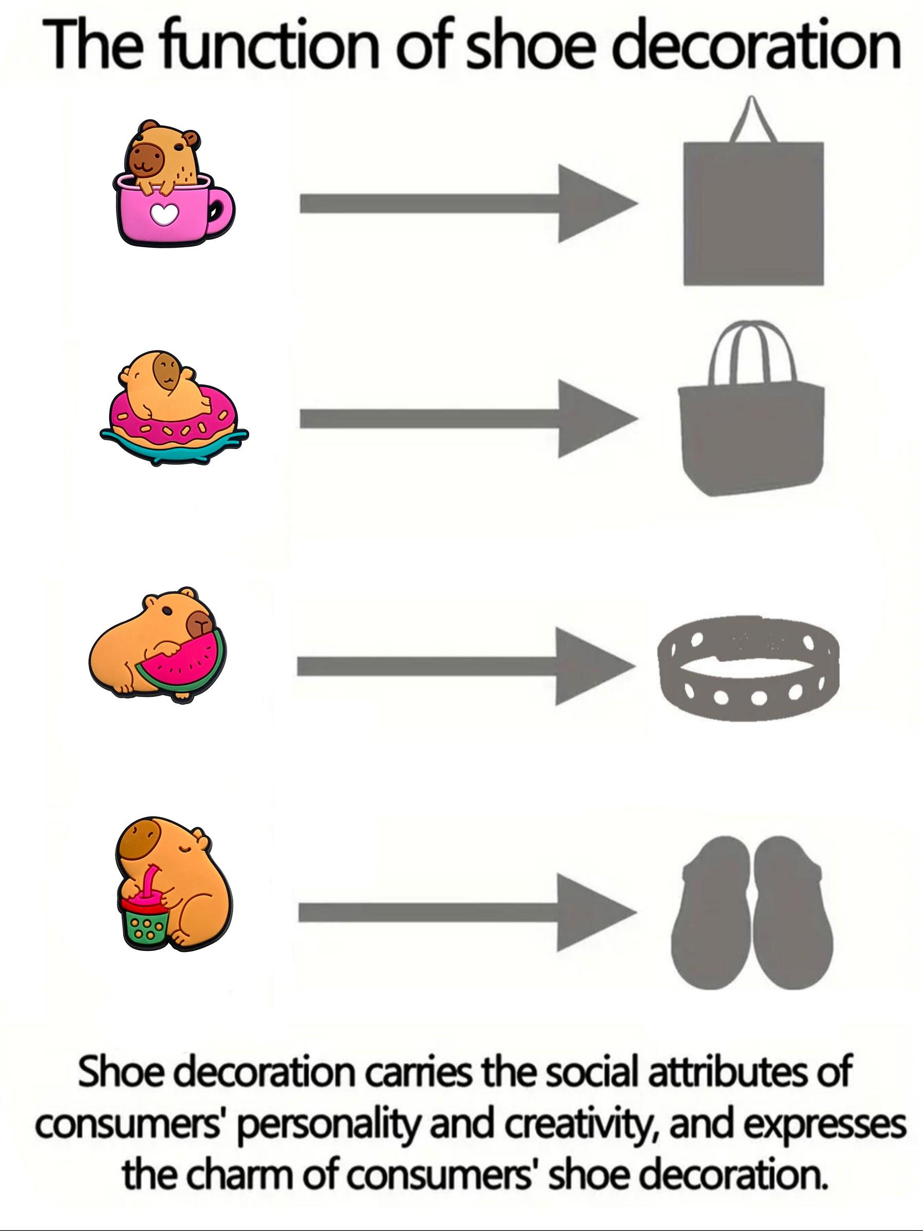 16/20/36 Piece Capybara Puffer Fish PVC Cartoon DIY Shoe Charms, Charm Accessory, Shoe Accessories, Decorative Shoes Classic Sandals, Family Children Christmas Party Birthday Gifts, Shoe Charms Set