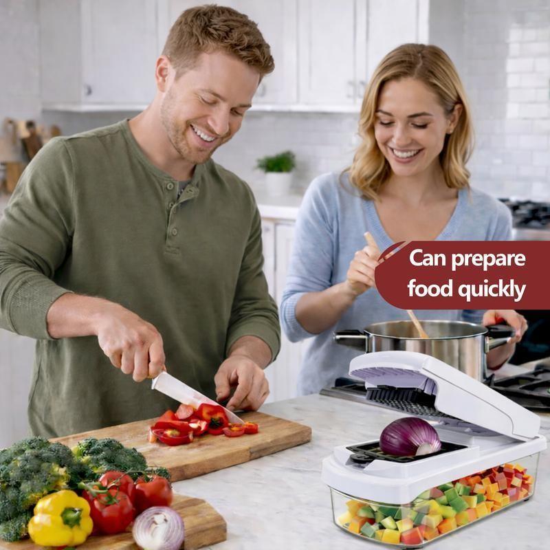 Snofrid Vegetable Chopper, 15-In-1 Multifunctional Food Chopper, Professional Onion Chopper with 8 Blades, Essential Kitchen Tool