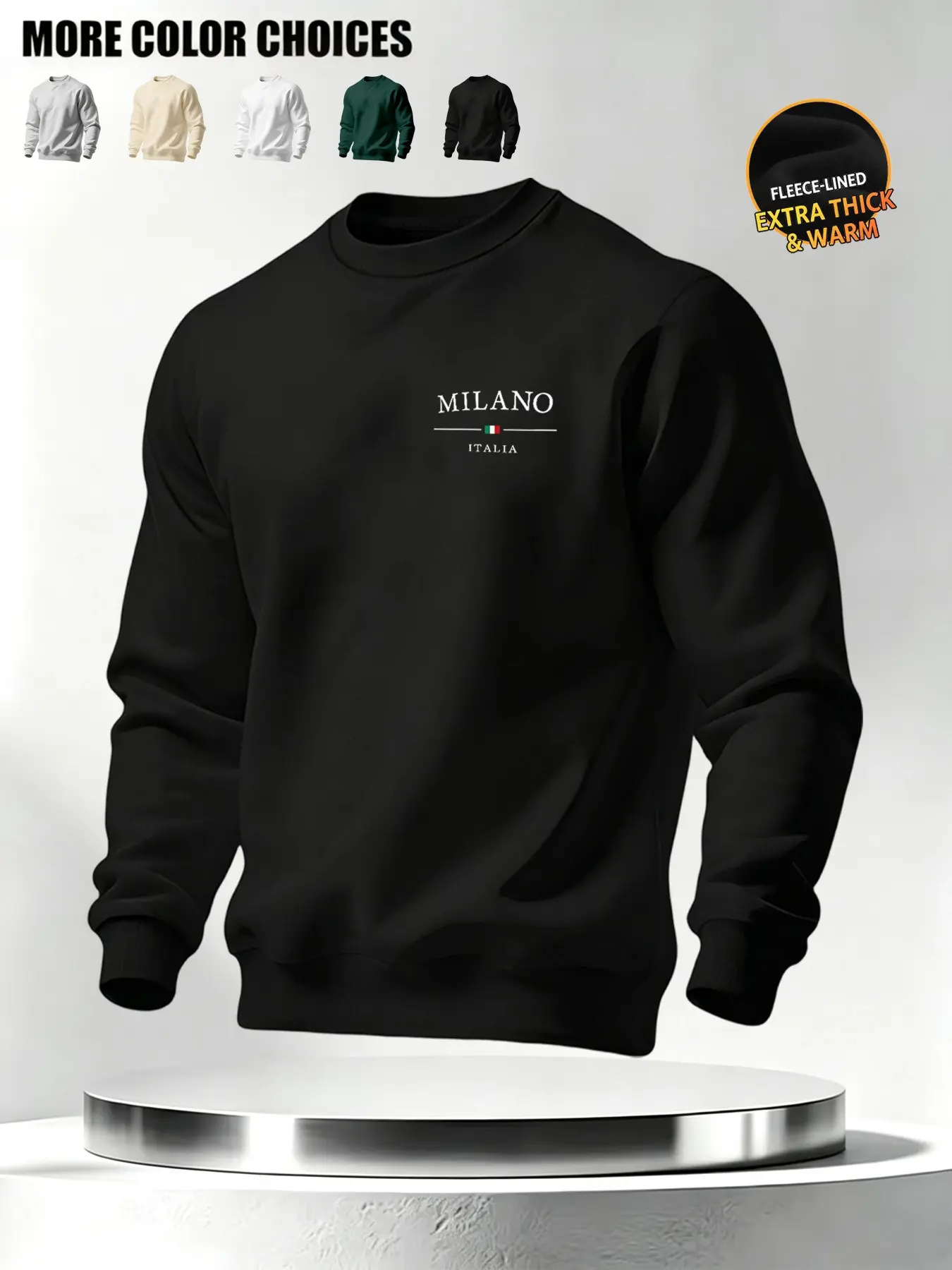 Men's Casual Long Sleeve Round Neck Pullover, Letter Pattern Print, Slim-Fit, Fall & Winter Essential, Outdoor & Daily Wear