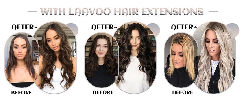 LaaVoo Nano Ring Hair Extensions Human Hair Nano Beads Extensions Nano Tip 50 Gram FallFreshness