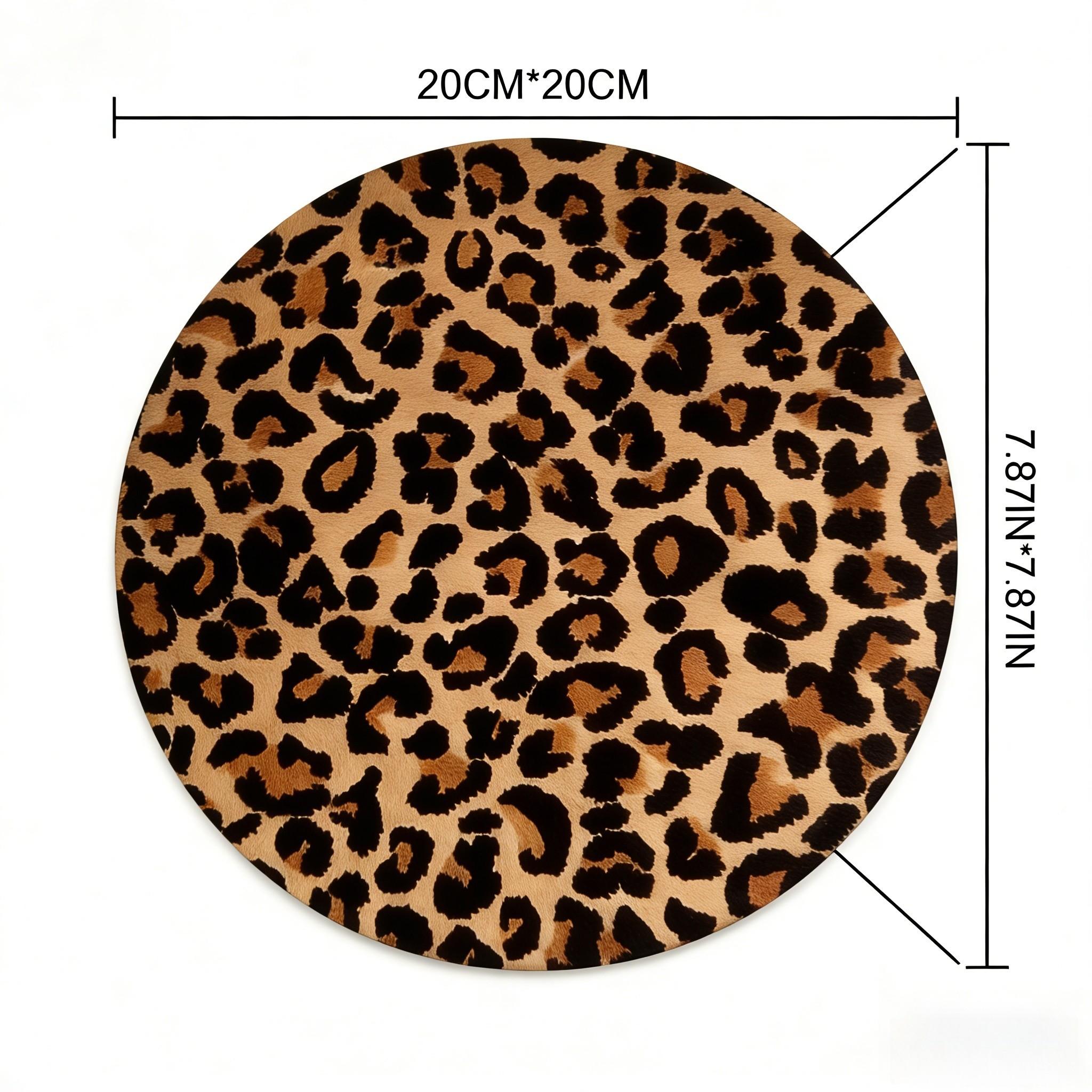 Fashion Leopard Print Round Mouse Pad, Non-Slip Rubber Base, Small Desktop Mat for PC/laptop, Gaming/mouse Pad, Gift for Women, 7.87 Inches