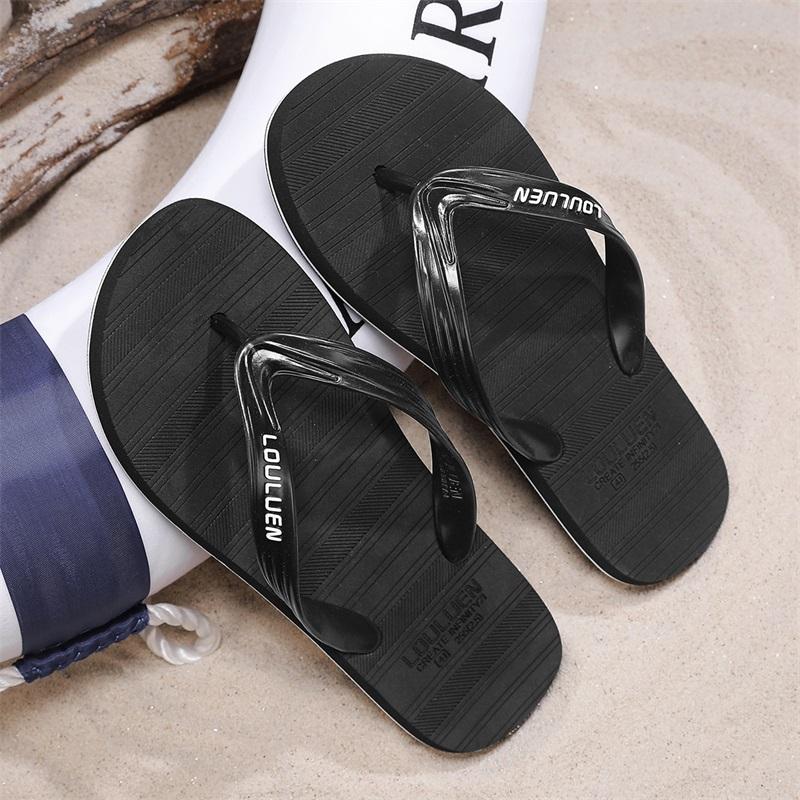 Men's Flip-Flops with Unique Texture, Comfortable Beach Sandals, Soft Non-Slip House Slippers, Lightweight for Home, Bathroom, Beach