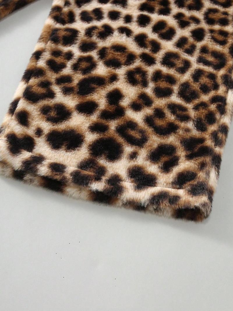 Unisex Leopard Print Fleece Pants, Soft Rabbit Fur Fabric, Fall Winter Warm Comfort, Street Hip Hop Style, Daily & Outdoor Wear Unisex Leopard Print Fleece Pants, Soft Rabbit Fur Fabric, Fall Winter Warm Comfort, Street Hip Hop Style, Daily & Outdoor Wear