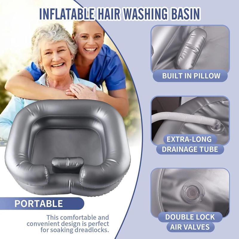 Portable Inflatable Shampoo Bowl, Travel-Friendly Hair Washing Basin for Braids, Home Sink Cleaning, Convenient and Easy-To-Carry Design, Basin Container