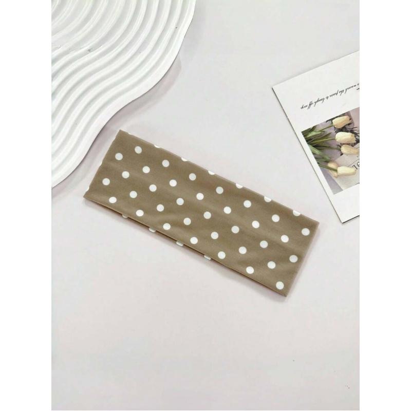Polka Dot Yoga Training Workout Headband for Women Absorbent Elastic Hairband Fashion Sports Accessories Non-slip Running Headwear Elastic Headbands