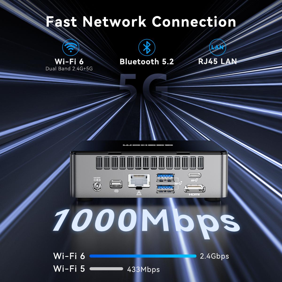 GEEKOM Air12 Mini PC | Intel 13th Gen N150, 16GB DDR5, 512GB NVMe SSD | 4K Triple Display via HDMI+MiniDP+USB-C, WiFi 6, BT5.2, Gigabit LAN, SD Slot, VESA Mount | Compact Desktop for Home, Office & Business Tower Computer GEEKOM Air12 Mini PC | Intel 13th Gen N150, 16GB DDR5, 512GB NVMe SSD | 4K Triple Display via HDMI+MiniDP+USB-C, WiFi 6, BT5.2, Gigabit LAN, SD Slot, VESA Mount | Compact Desktop for Home, Office & Business Tower Computer