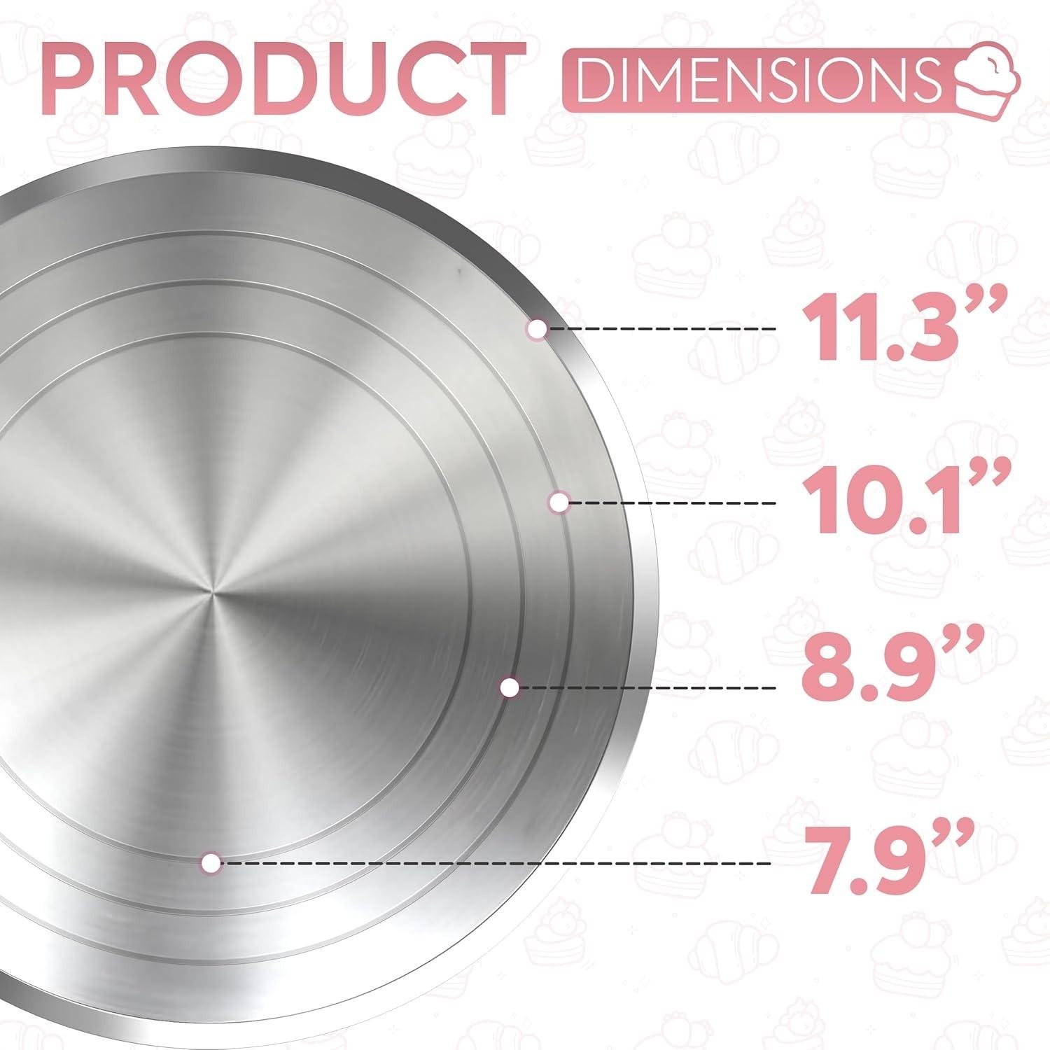 Aluminum Cake Stand, Rotating Cake Display Tray, Round Decorative Turntable, Bakery Showcase Holder, Birthday Wedding Party Accessories