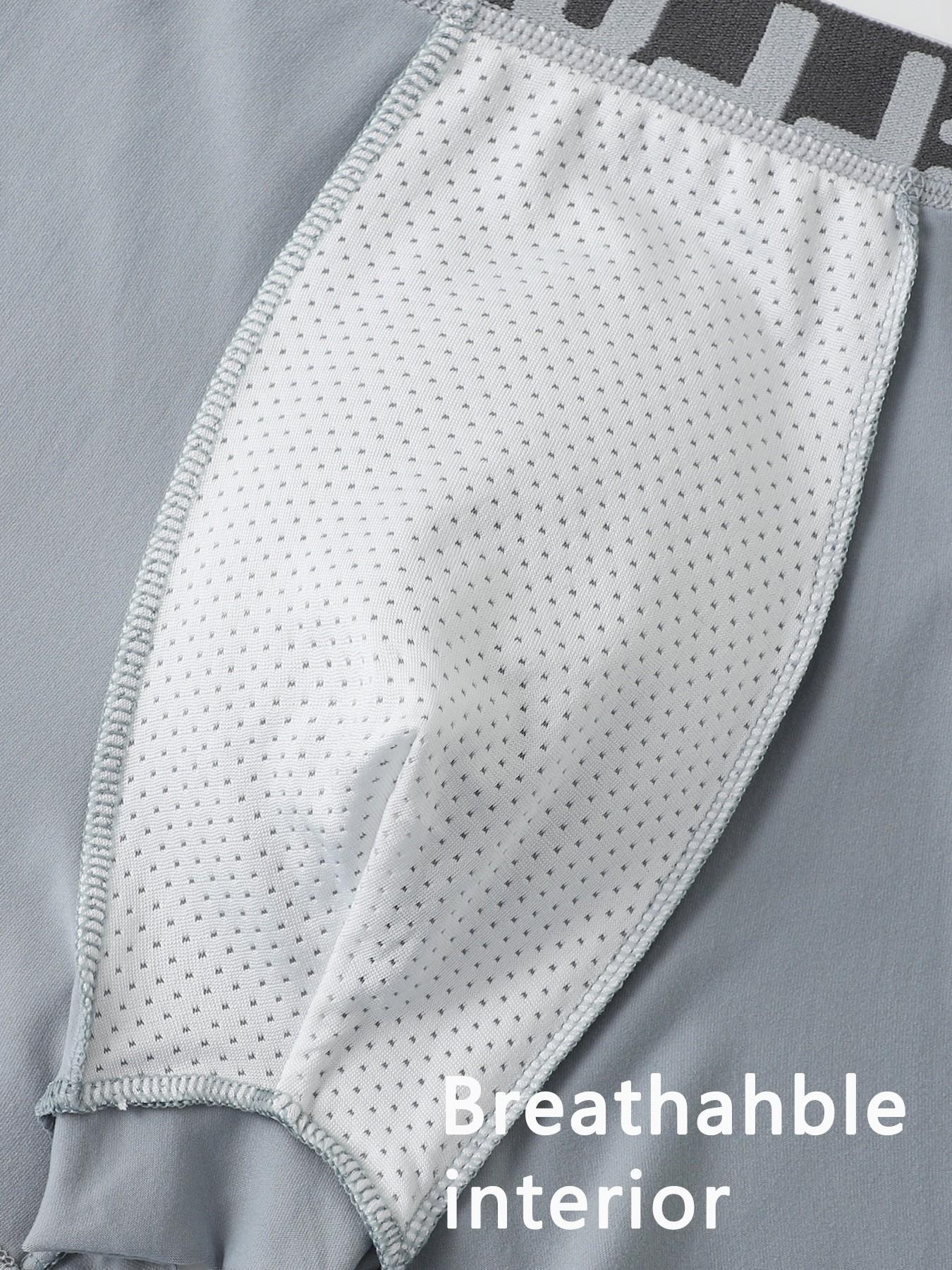 Light gray men's boxer briefs, solid color, soft and breathable, minimalist style men's underwear