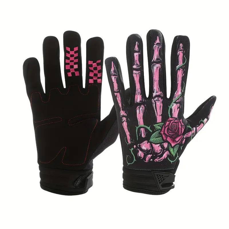 Joker Touchscreen Non-Slip Skeleton Gloves for Men and Women - Dirt Bike, Mountain Bike, and Riding - Breathable Design with Skeleton Pattern, accessories, Motorcycle Gear, Racing