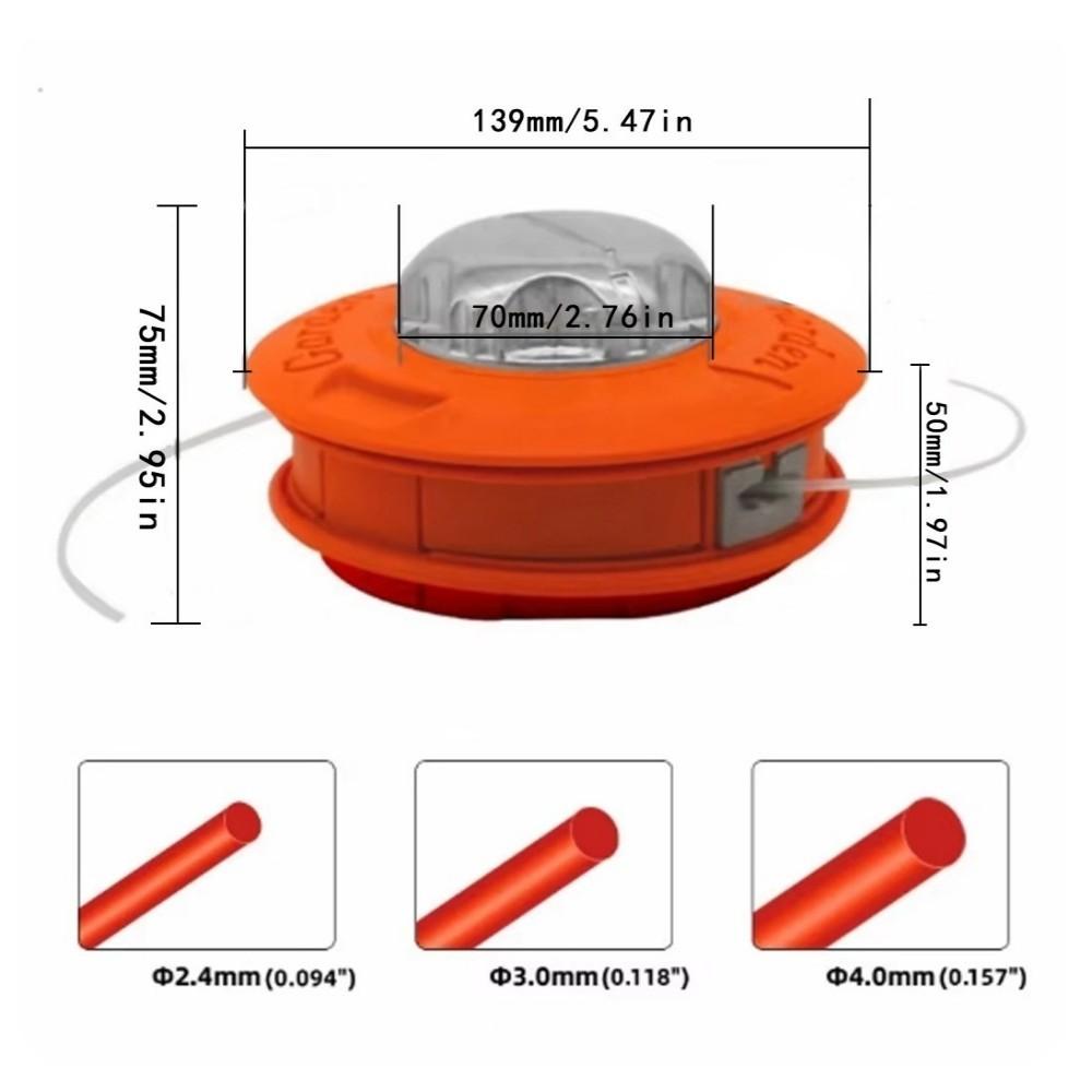 Alloy Universal Trimmer Head, Weed Eater Bump Feed Trimmer Line, Alloy Universal Twister Bump Feed Line Trimmer Head, Replacement Attachment Universal Fit for Brushcutter Lawnmover, Lawn Mower