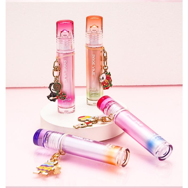 PAGE VINE Mirror Crystal Lip Oil Moisturizing Lip Honey Liquid Lipstick Pure Desire Lip Gloss Non-stick Cup