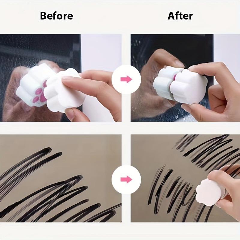 2pcs，Mirror wiping, bathroom glass surface cleaning, watermark removal, faucet cleaning, cat claw cleaning, sponge wiping
