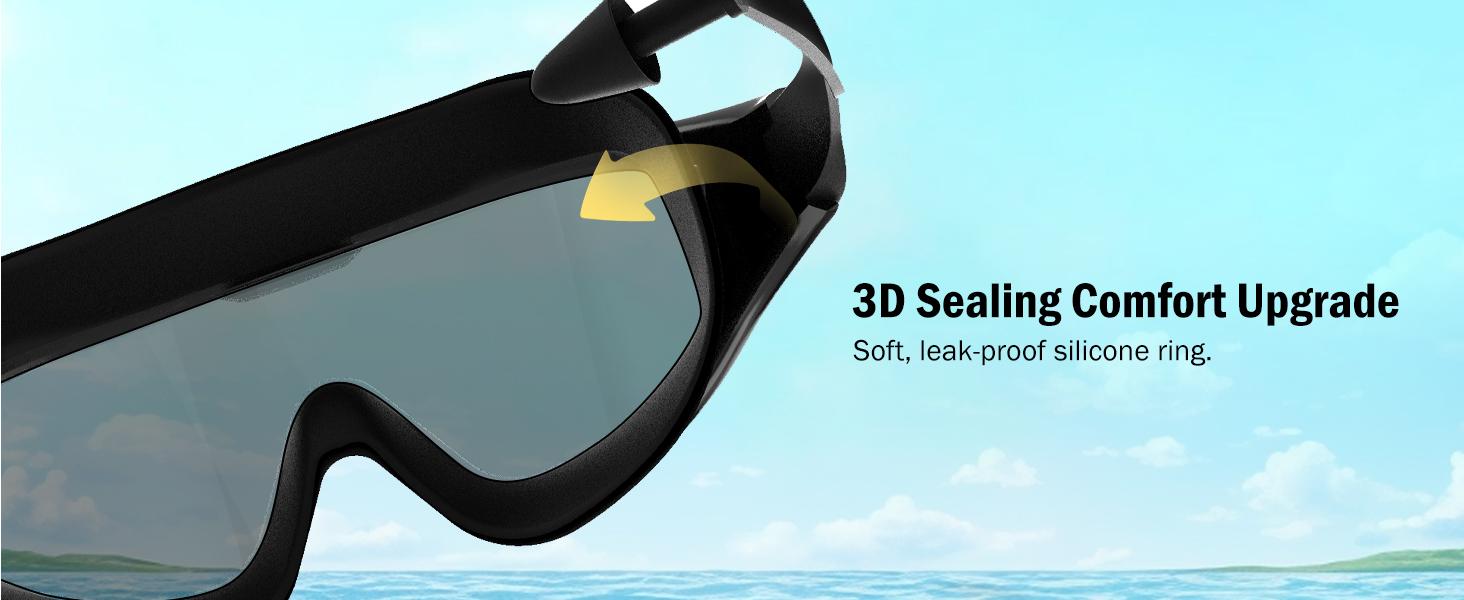 【Creator’s Pick】MARISUN Goggles Swimming Adult Swim-Goggles: Wide View with UV400 Protection Anti Fog No Leak for Men and Women 3 Pack fit outdoorfun Swim Kit Nose Clips Swim Glasses summerwins