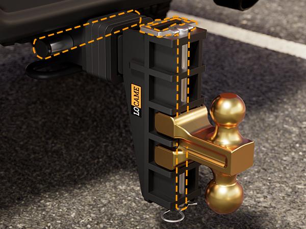 LOCAME Adjustable Trailer Hitch, Fits 2.5-Inch Receiver, 8-Inch Drop/Rise Drop Hitch, 28,000 LBS GTW-Tow Hitch for Heavy Duty Truck, Solid Ball Mount, LC0079