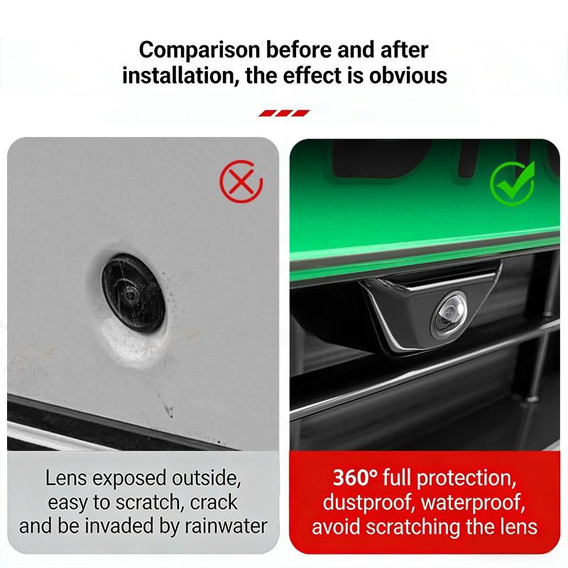 Car 360° Panoramic Camera Protection Cover, Reverse Camera Lens Protector, Dustproof, Scratch-Resistant, Impact-Proof, HD Clear View, Universal Fit