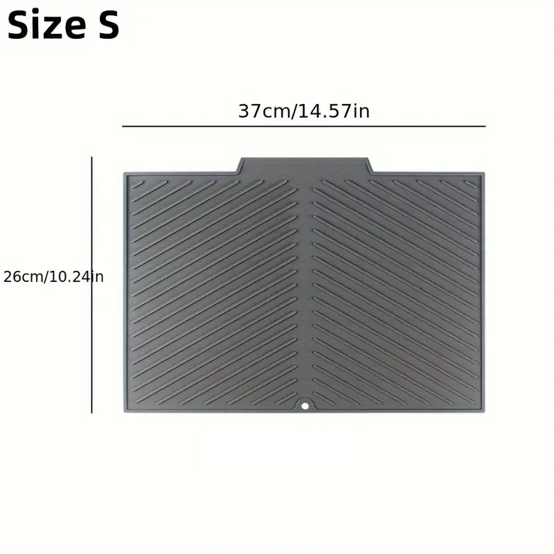1pc Silicone Drain Mat with Drainage Opening, Non-Slip Heat-Resistant Placemat for Kitchen, Dining Table, and Bathroom - Gray, Rectangular Design for Efficient Water Flow and Spill Prevention, Kitchen Floor Mat