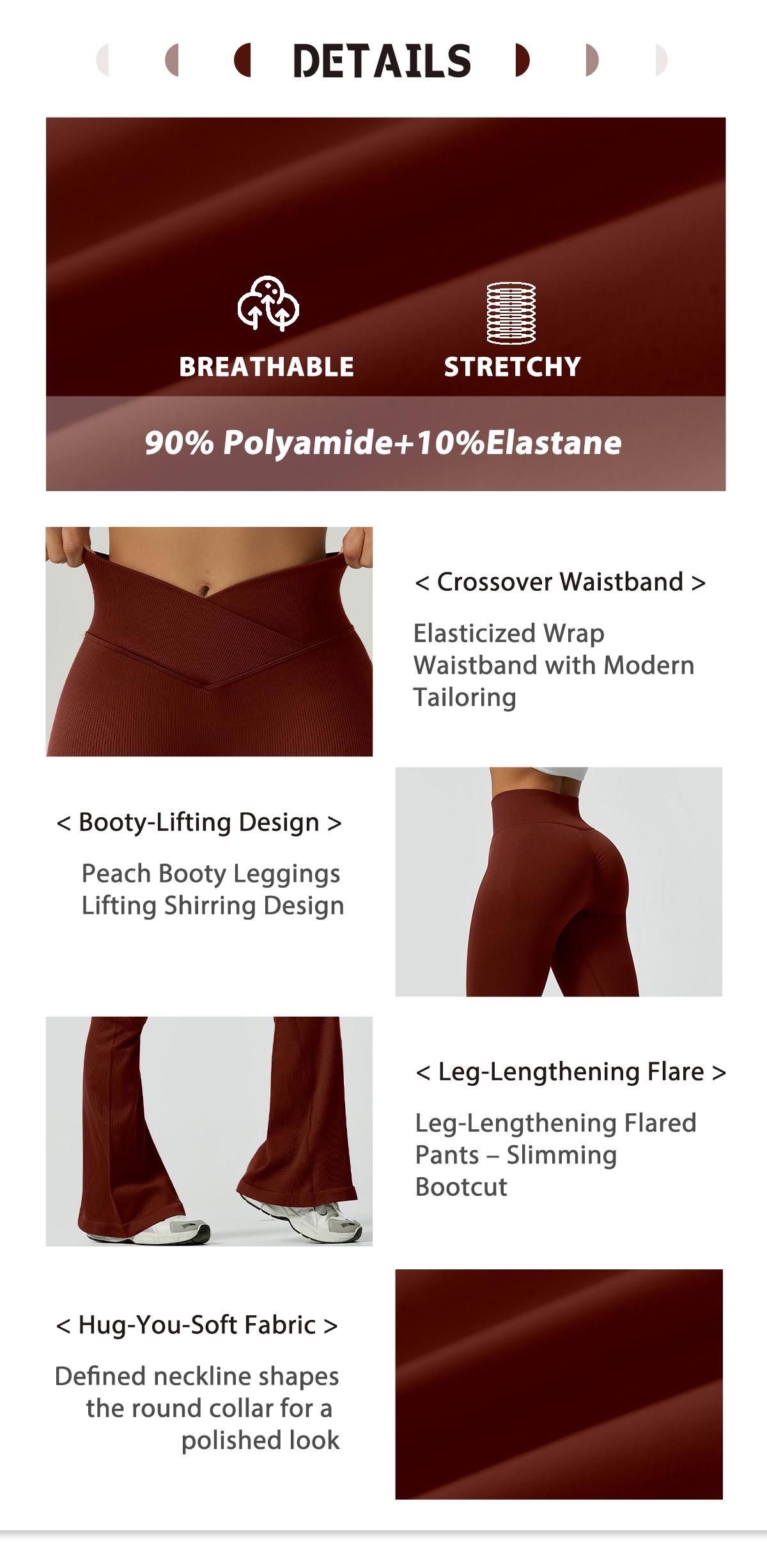 NcmRyu High Waisted Flare Leggings – Ribbed Bootcut Yoga Pants for Women, V Crossover Waist, Stretchy Gym & Casual Wear gia track set