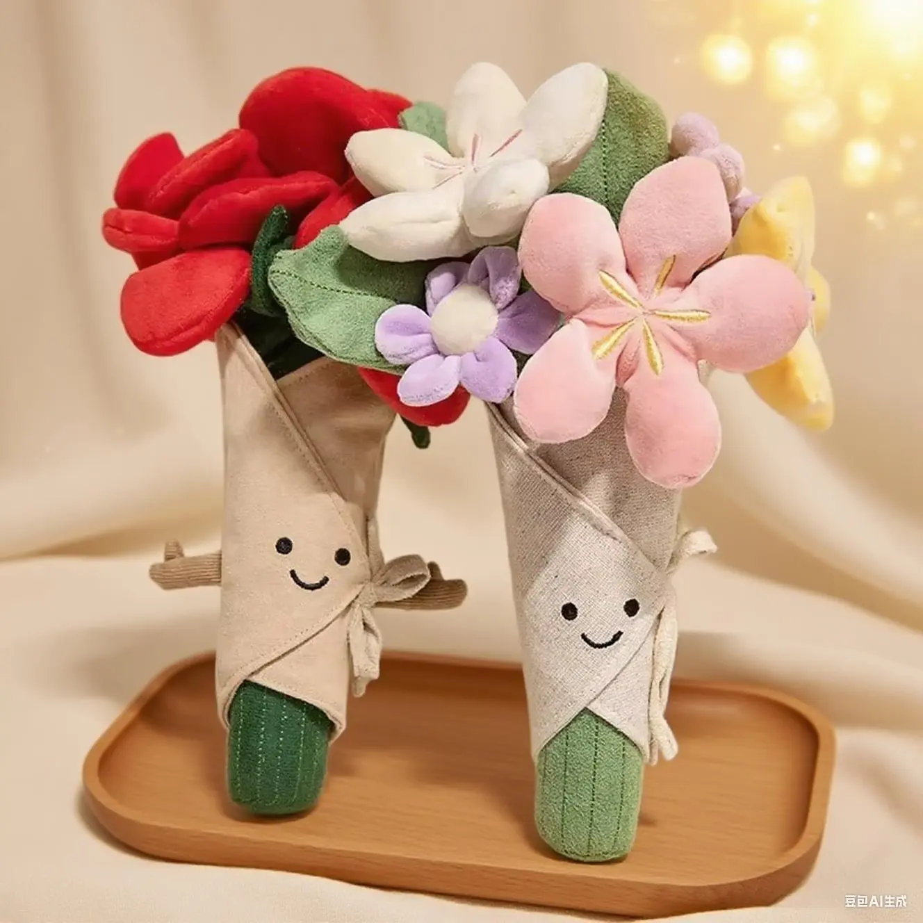 S Fun Rose Handheld Soft Stuffed Animal, Jellycat Bouquet Plush Toy Accessory, Cute Confession Valentine's Day Stuffed Animal Gift, Stuffed Animal Gifts