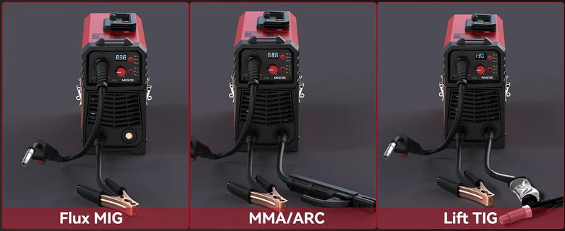 ARCCAPTAIN MIG130 3-in-1 Portable Gasless Flux Core Welder 110V MIG/Lift TIG/Stick Welding Machine with Synergy IGBT Inverter for Home DIY Projects & Light Welding Tasks Black Friday and Cyber Monday Deal, Thanksgiving/Christmas Gifts for Men/Dad