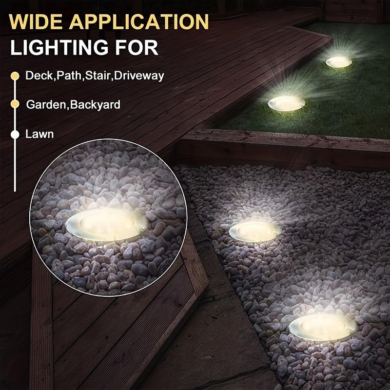 Solar ground lights, Lawn Lights, and Patio Lights — Automatic On/Off, Waterproof Design; Solar Outdoor Light Suitable for Landscape Lighting, Pathways, Courtyards, Patios, Lawns, Pools, and Sidewalks (12-Pack) Solar Outside Lights