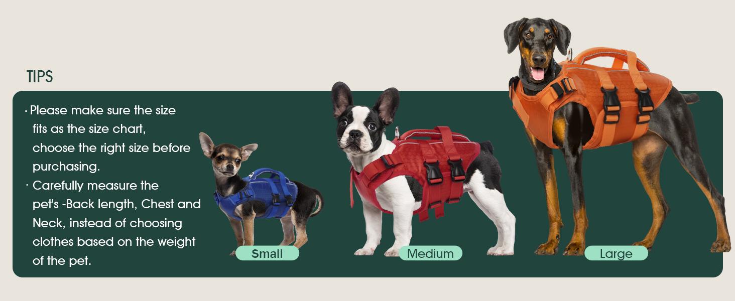 Kuoser Dog Life Jacket High Buoyancy, Reflective Dog Life Vest for Swimming Boating, Adjustable Small Medium Large Dog lifejacket, Lightweight Dog Life Preserver Rescue Handle Spring Summer Pool