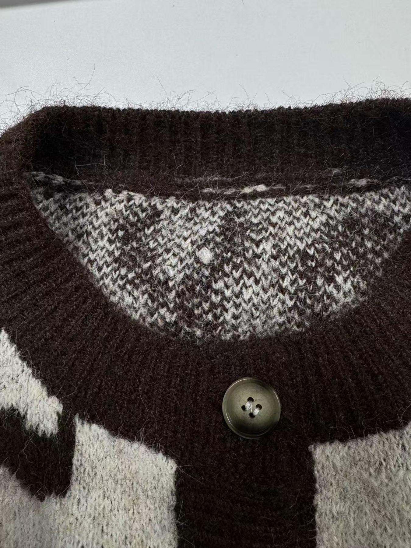 Women's Vintage Leopard Print Knit Cardigan Sweater Knitwear, New Fall/Winter Design, Colorblock Long Sleeve Round Neck Top