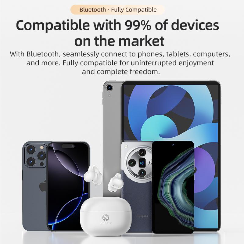 Hp Ipx4 Waterproof Wireless Earbuds, Fast Charging Long Lasting, Secure Fit, Touch Control, Auto Pairing, Ideal for Daily Use, Sports, Travel