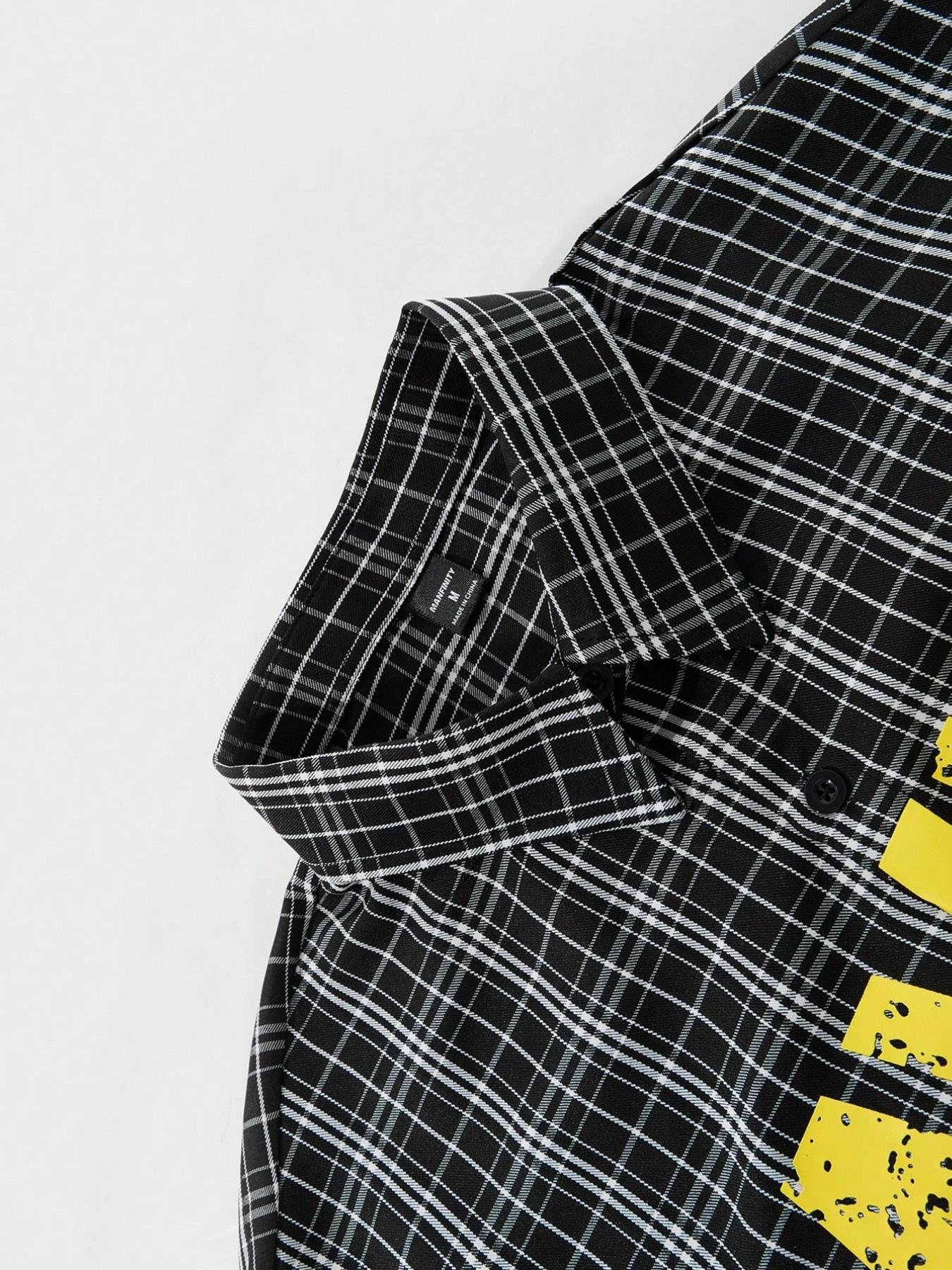 Men's Christian Two-Piece Set, Plaid Shirt + Shorts, Faith Lover Casual Streetwear, Jesus Saved, Religious Fashion