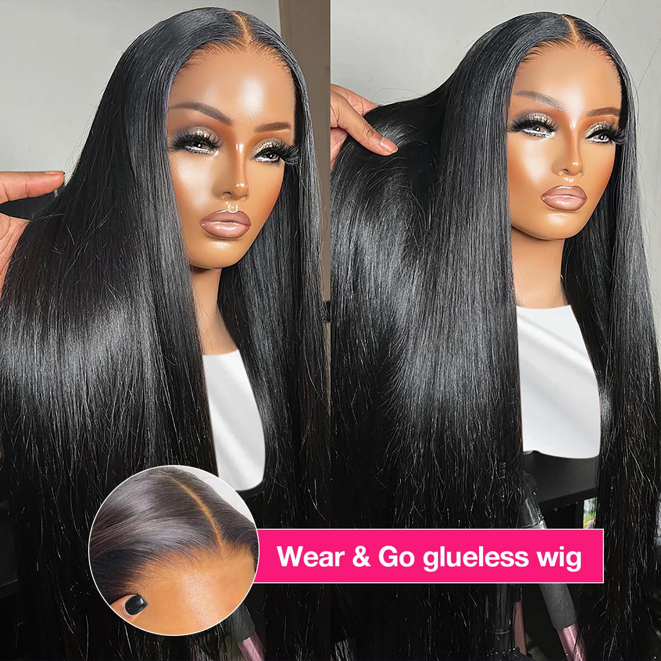 Bling Hair 6x4 5x5 HD Lace Easy Wear Straight Glueless Human Hair Wigs Pre Plucked Pre Cut Lace Closure Wigs for Beginners 180% Density Body Wave Lace Closure Wigs for Black Women #TikTokShopBlackFriday