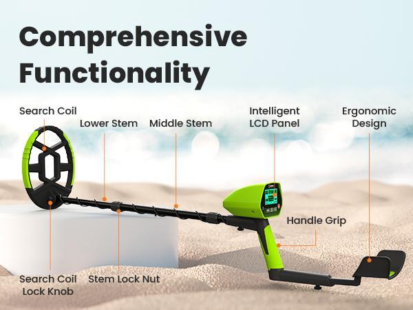 GoGonova Metal Detector for Adults & Kids, Waterproof Metal Detectors with High Accuracy Lightweight 8" Search Coil, All Metal & Disc Modes for Junior & Youth Gold Detector