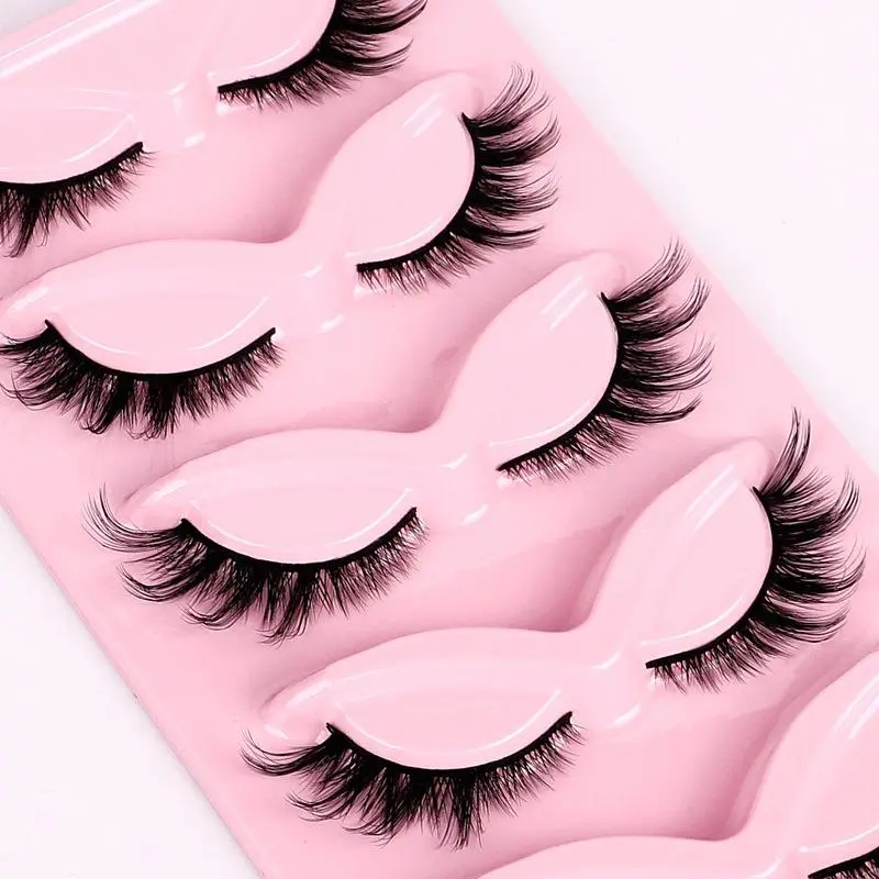 Half Lash Natural Wispy Corner False Eyelashes, 10 Pairs Fluffy Cat Eye Segment Lashes for Daily Makeup