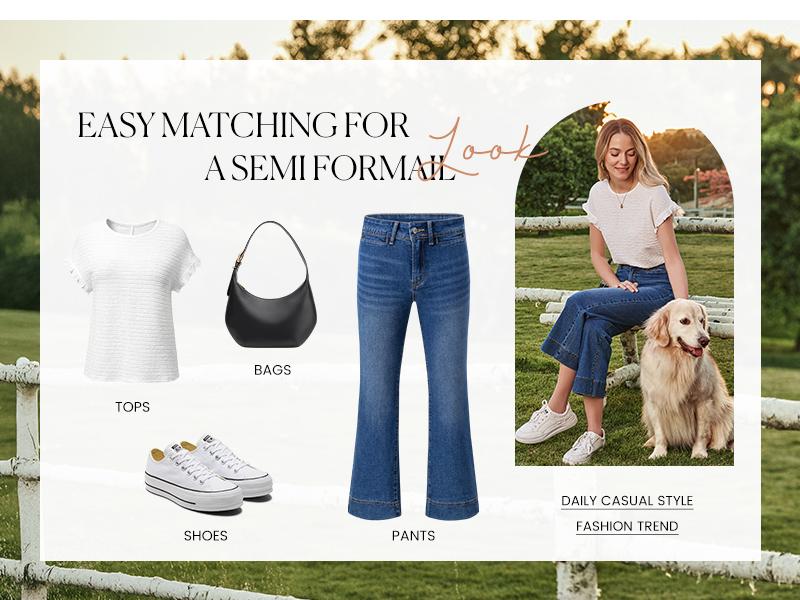 Shewin 2026 Spring/Summer Outfit Womens Short Sleeve Tops Round Neck Ruffle Casual Textured Work T Shirts Tee Blouse Basic Fitted Crewneck - Womenswear SpringStatements