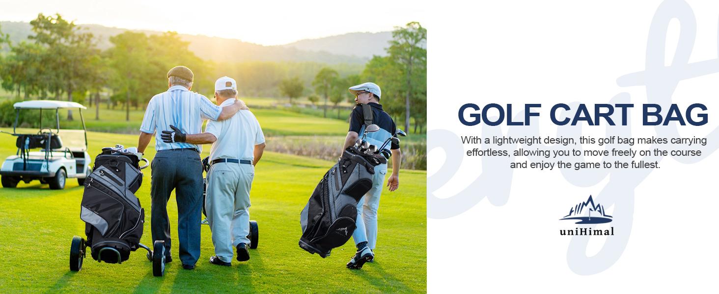 UNIHIMAL 14-Way Golf Cart Bag with Organizer Divider & Rain Cover