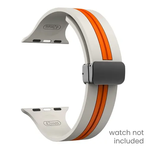 Magnetic Watch Band, 1 Count Adjustable Colorblock Silicone Watch Band, Watch Straps, Smartwatch Accessories, Compatible with Apple Watch S9 8 7 6 5 Series 42/44/45/49mm (Band Only)