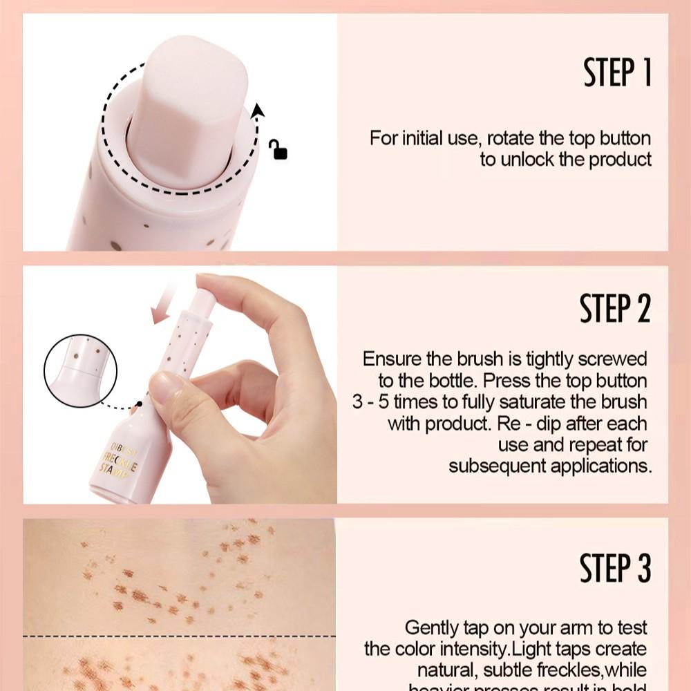 NEW blush+Freckle pen SET，4-In-1 Natural Freckle Stamp Pen - Fast-Dry  Halloween makeup，freckles stamp beauty stamps liquid blush glitter freckles freckle stamp  Temporary Fake Freckles For Makeup,