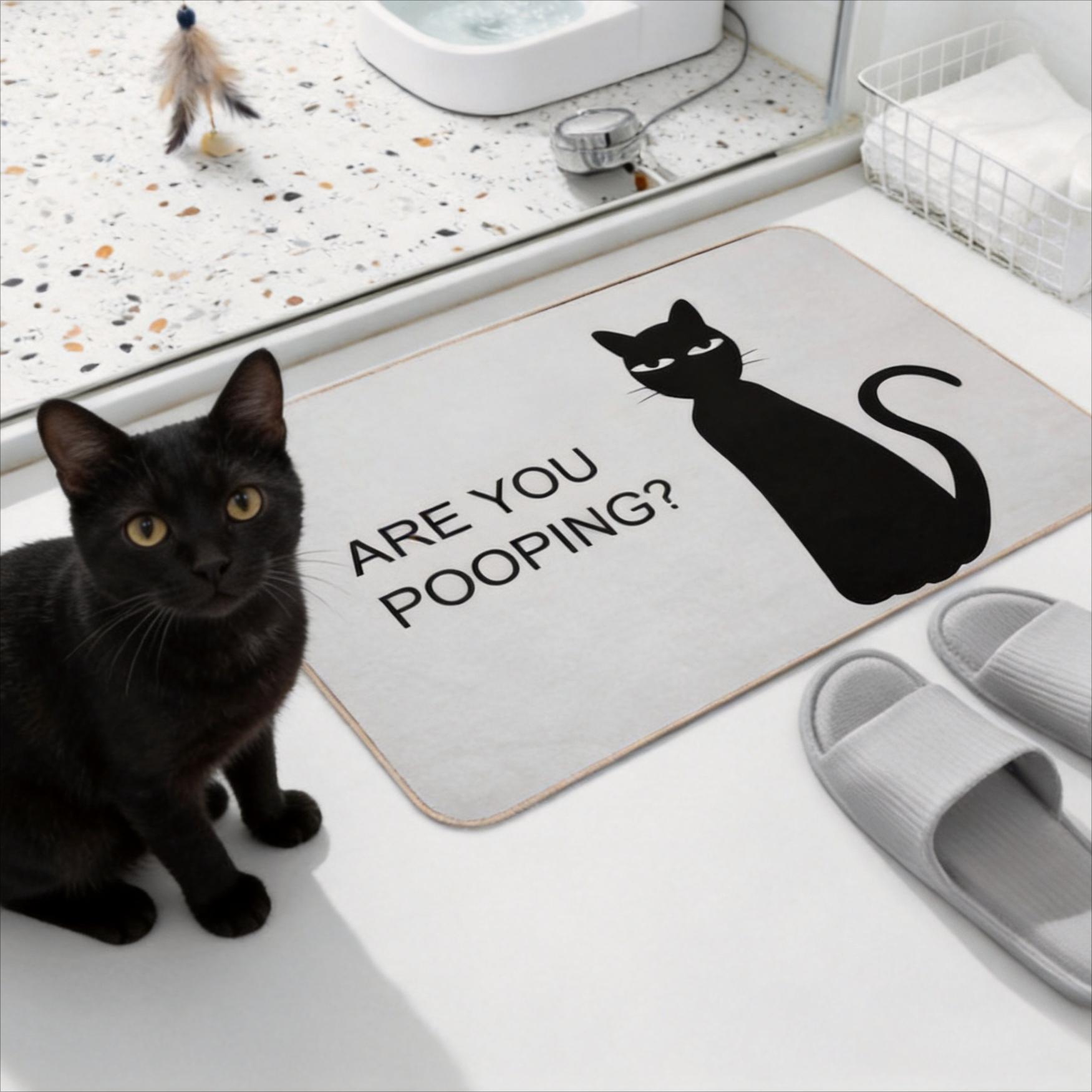 Quick-Dry Bath Mat "ARE YOU POOPING" Bathroom Mat-Ultra-Absorbent Thin Diatomite Bath Mat-Rubber Backing Non-Slip,Machine Washable and Mildew-Resistant Rug for Shower,Kitchen,Laundry Room, Easy Cleaning—15.7 x 23.6 in / 40 x 60 cm