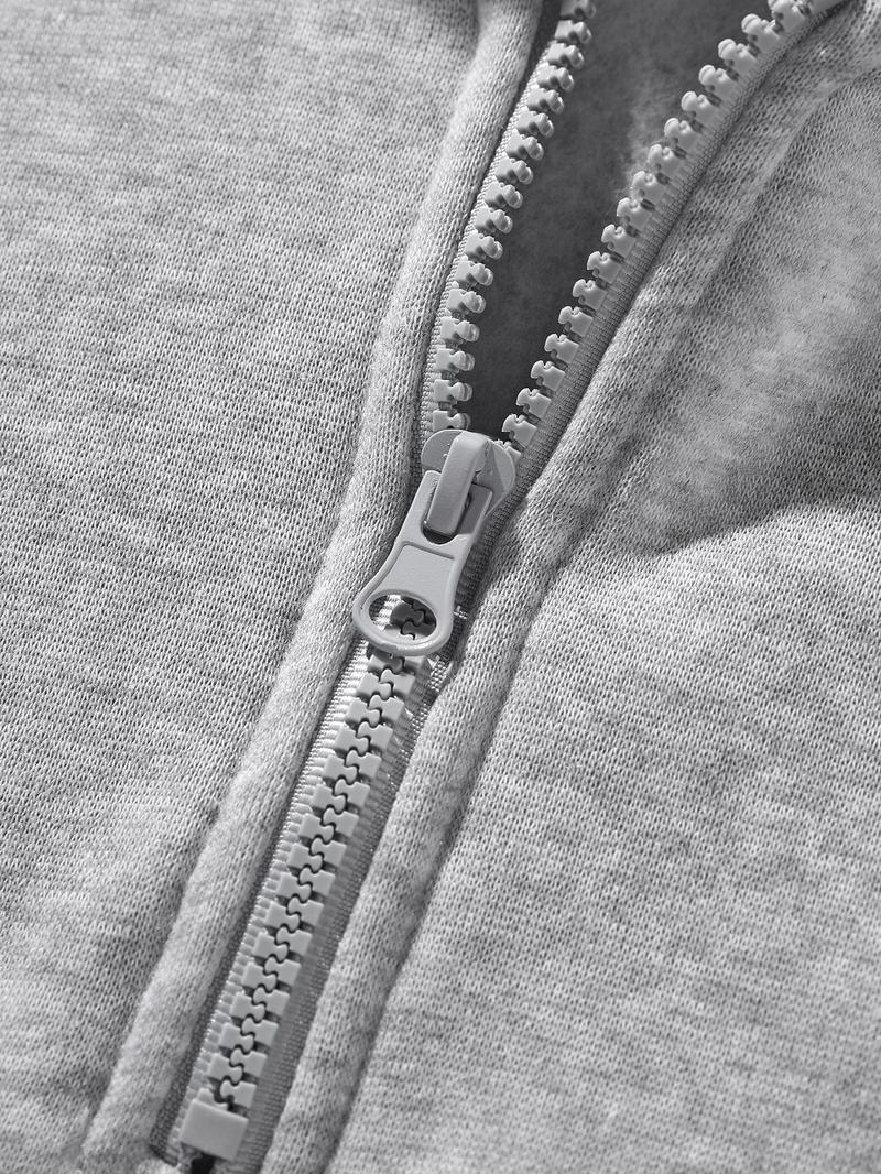 Men's Fleece-Lined Athletic Half-Zip Hoodie - Solid Color, Basic Style, Warm & Comfortable for Daily Wear, Street Casual & Outdoor Activities， Unisex Fleece Casual Sweatshirt ，Men's Upper Body Sweater。