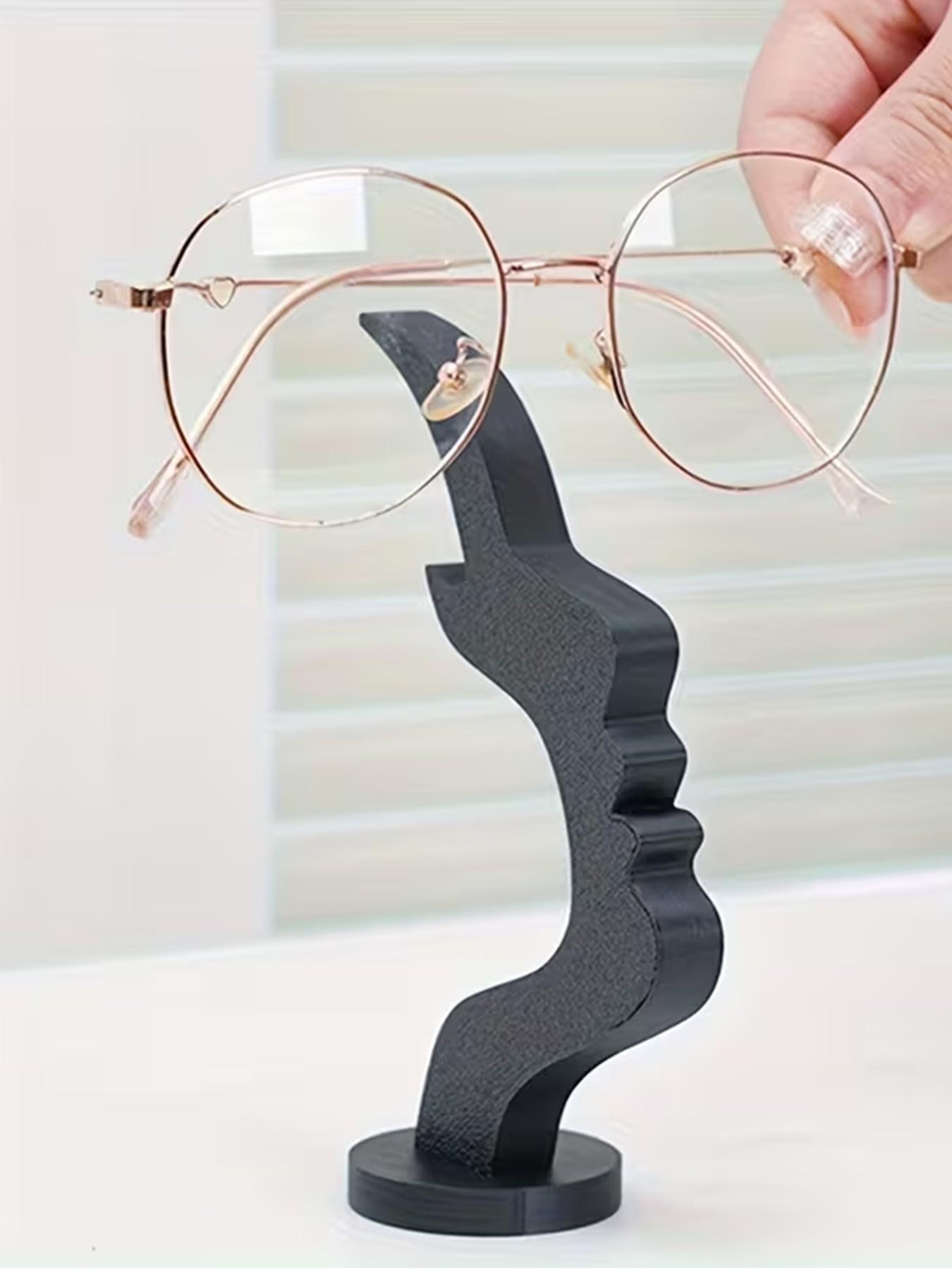 2pcs Modern Unique Arc-Shaped Eyeglass Frames, Creative Face Design Glasses Stand, Desktop Eyewear Holder,  Eyewear Accessories