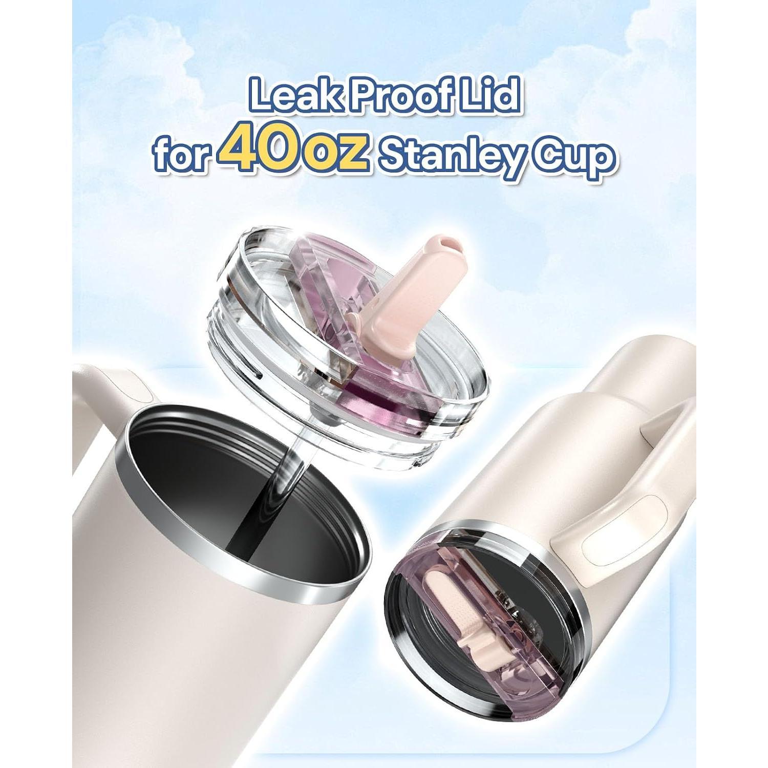 2 Pack 40 oz Leak Proof Lid  for , Upgrade Splash  For  Quencher, Spillproof Tumbler Flip Lid,