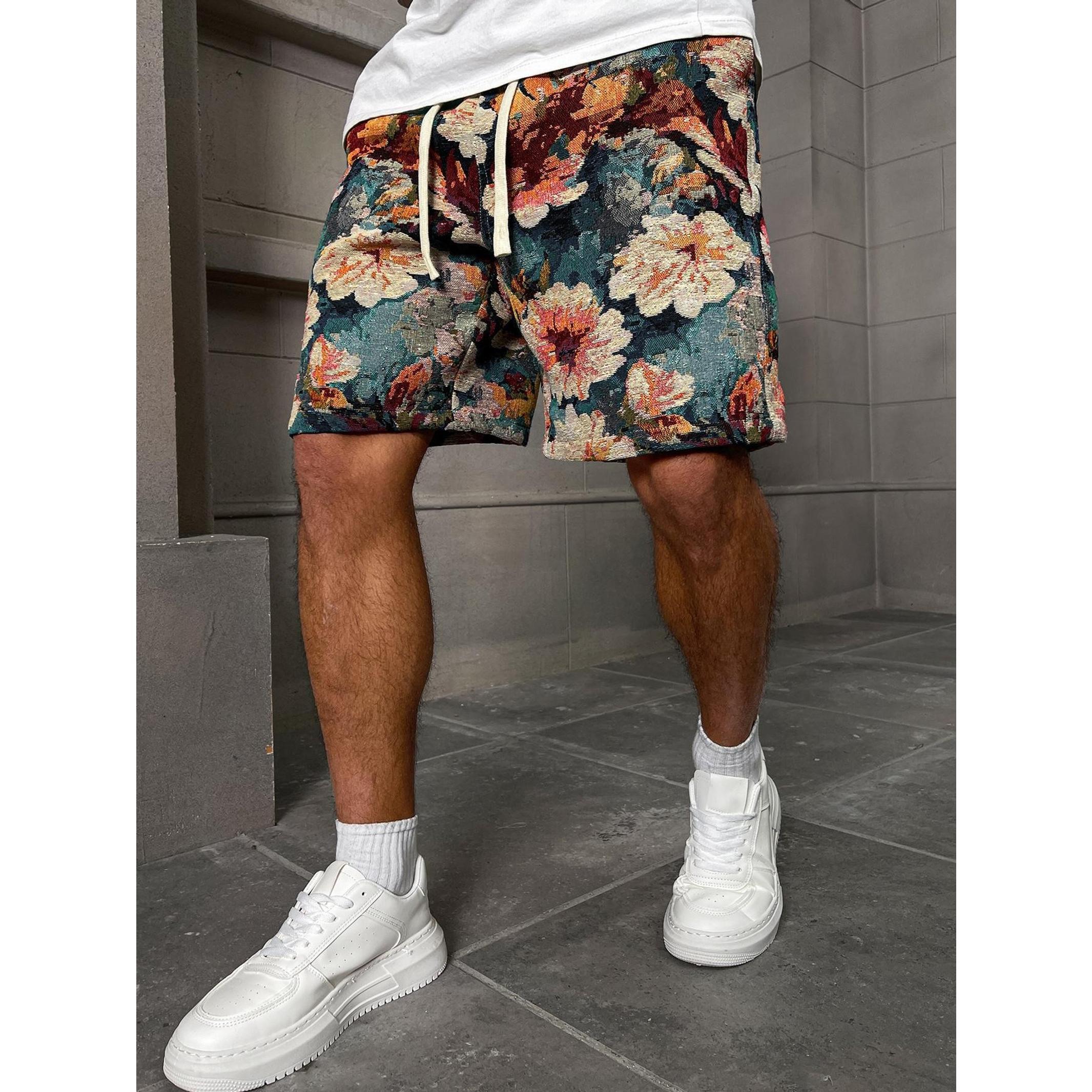 2026 new men's casual overalls shorts men's American casual pants European and American fashion loose men's fancy pants.